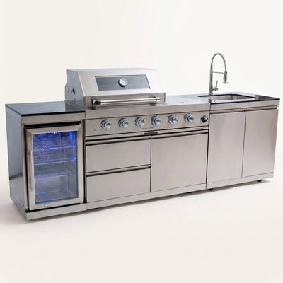 Outdoor Kitchen Kit Built for Backyard Entertaining, 4-Burner 72000 BTU, Stainless Steel, Natural Gas