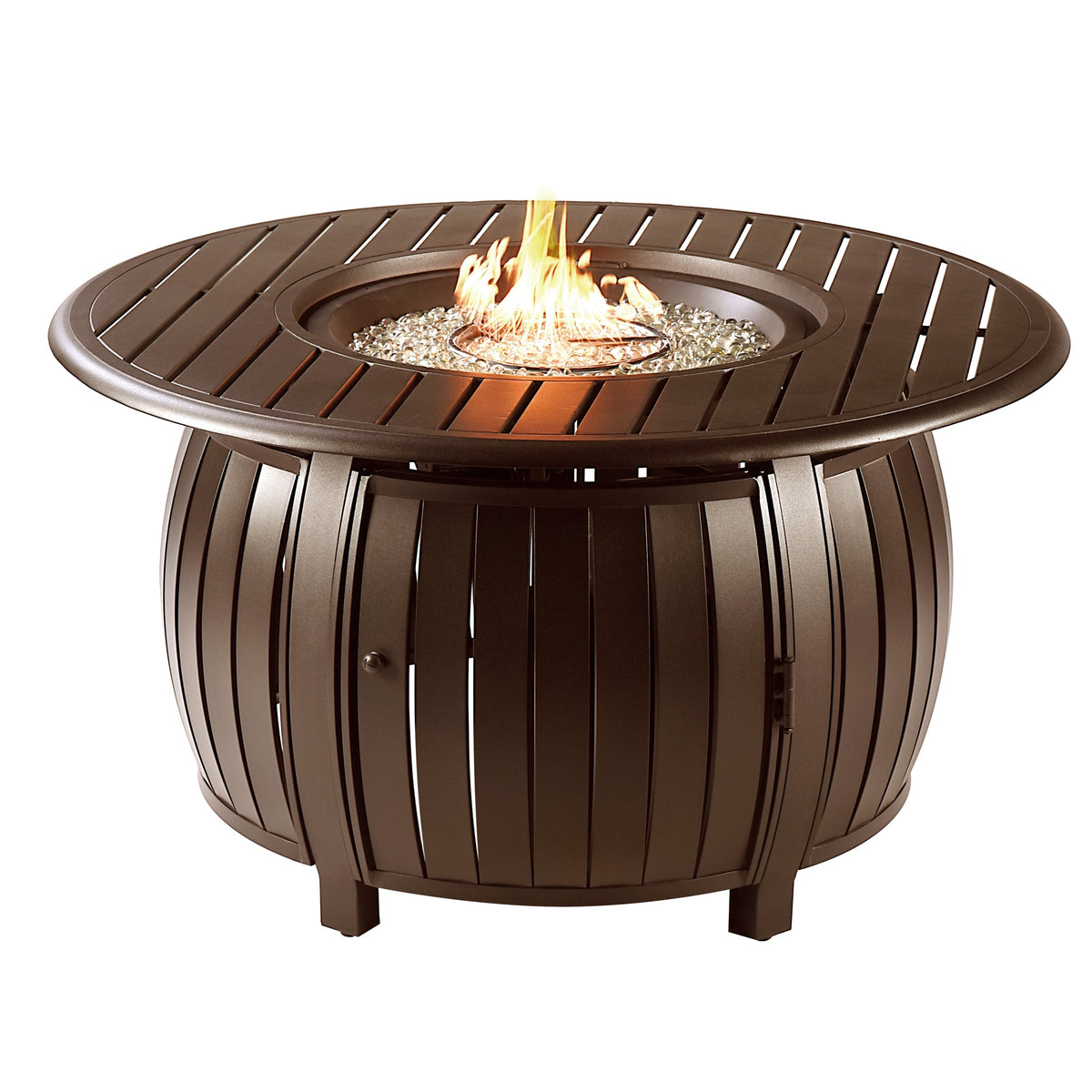 Aluminum 44-in Round Propane Fire Table with Beads, Covers and Lid