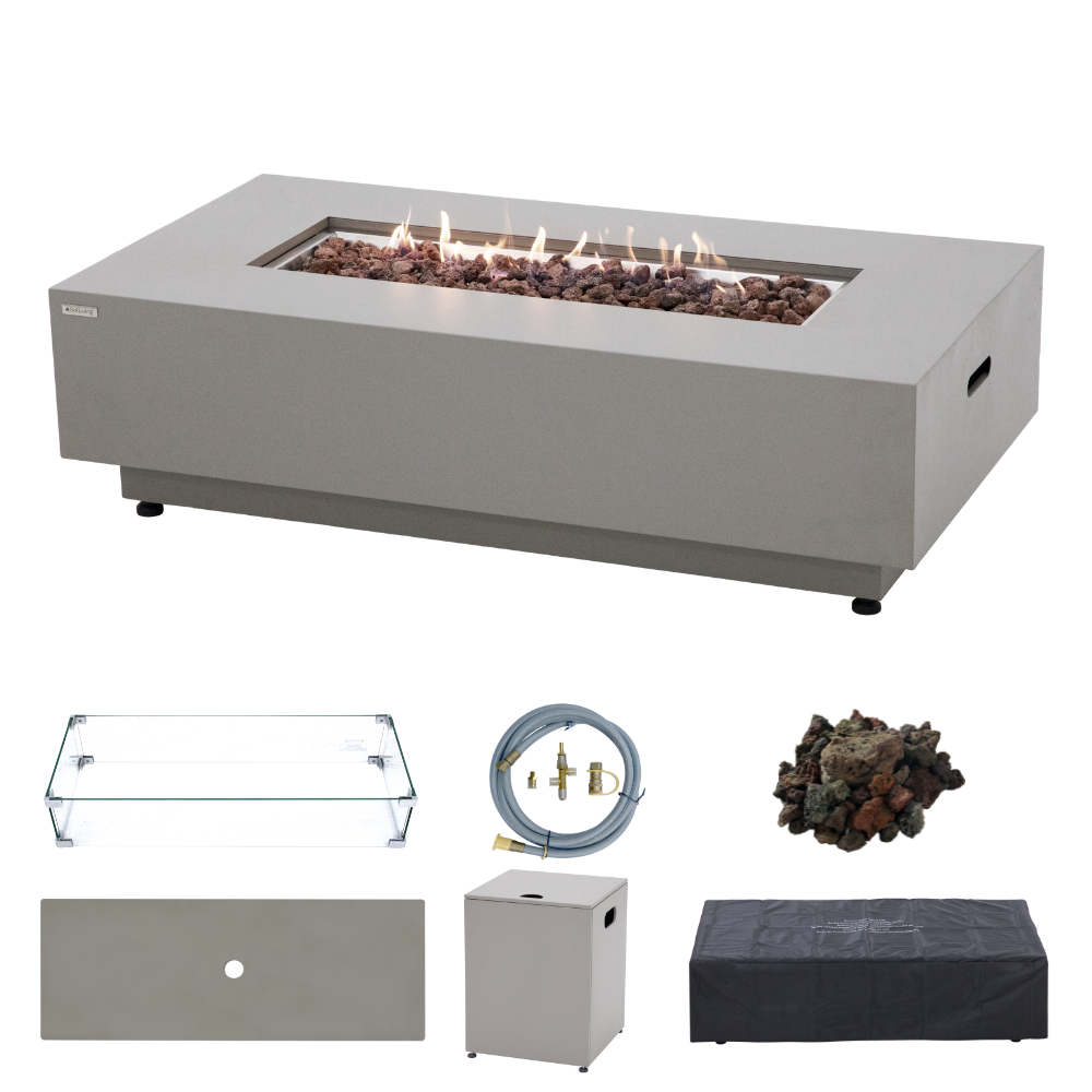 Propane Fire Pit Table Outdoor 50,000 BTU Firepits for Outside CSA Certified