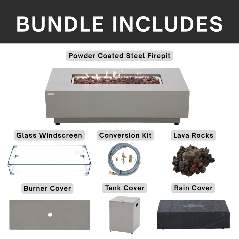 Propane Fire Pit Table Outdoor 50,000 BTU Firepits for Outside CSA Certified