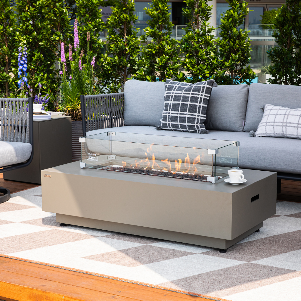Propane Fire Pit Table Outdoor 50,000 BTU Firepits for Outside CSA Certified