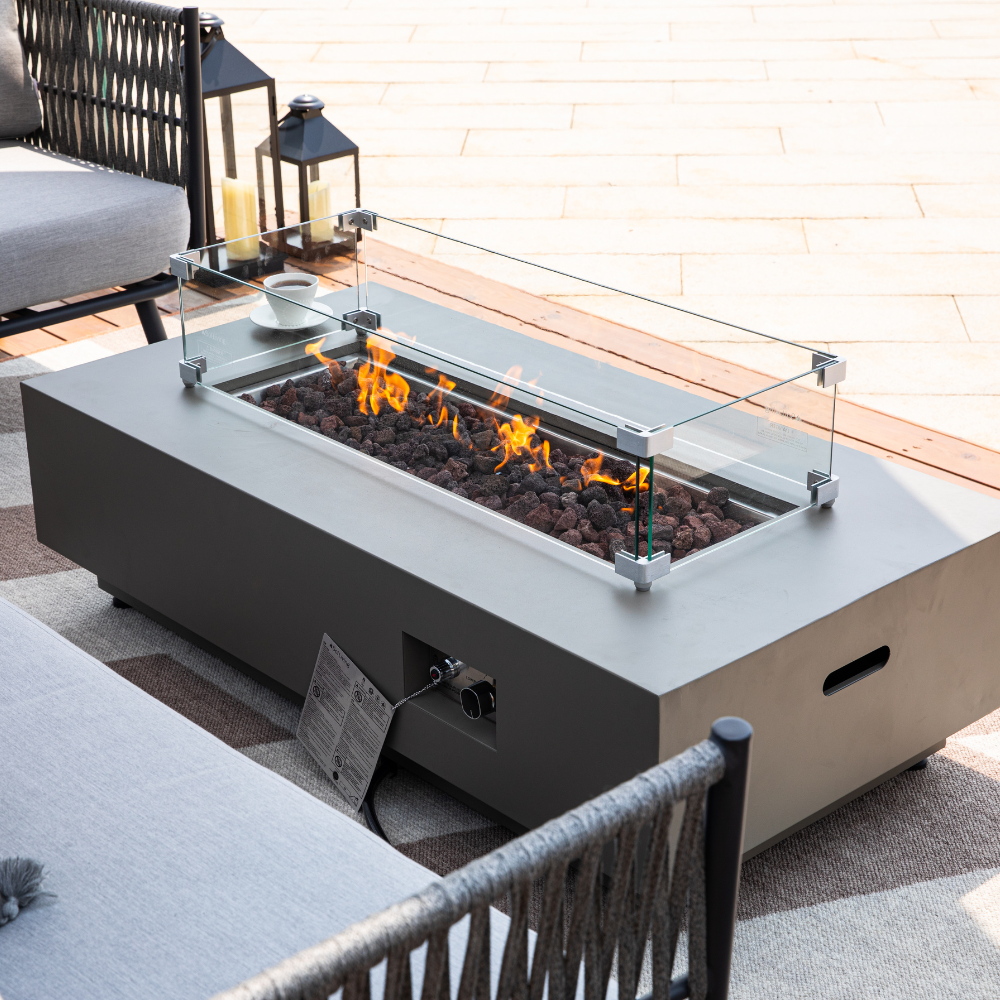 Propane Fire Pit Table Outdoor 50,000 BTU Firepits for Outside CSA Certified