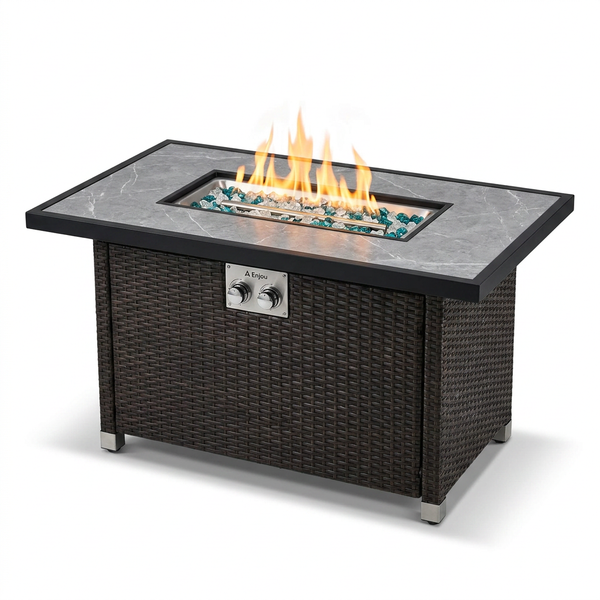 32 In. Propane Fire Pit Table, 40,000 BTU Auto-Ignition Gas Fire Table for outside Patio — Studio Shot