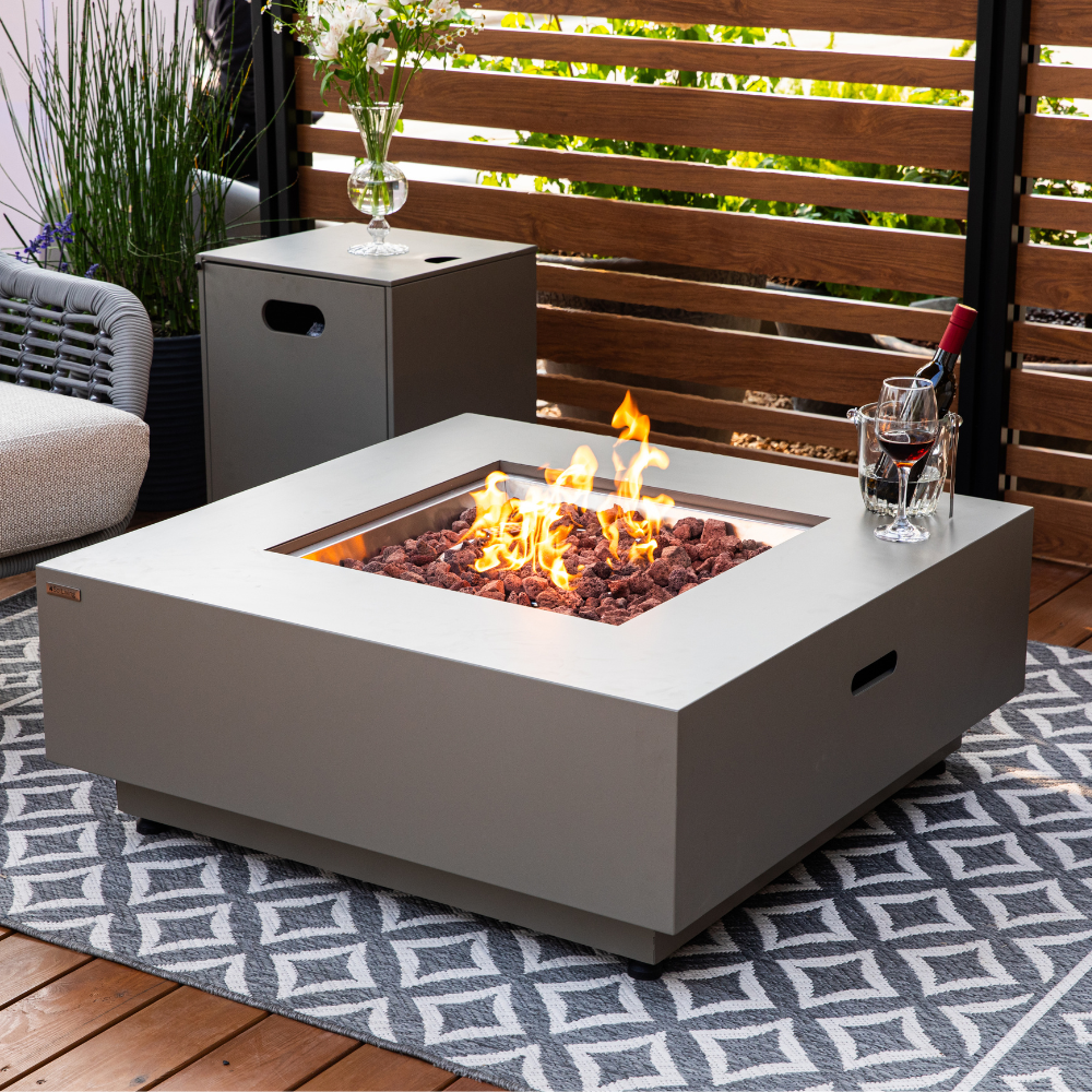 Propane Fire Pit Table Outdoor 50,000 BTU Firepits for Outside CSA Certified