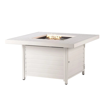 Aluminum 42-in Square Propane Fire Table with Beads, Covers and Lid
