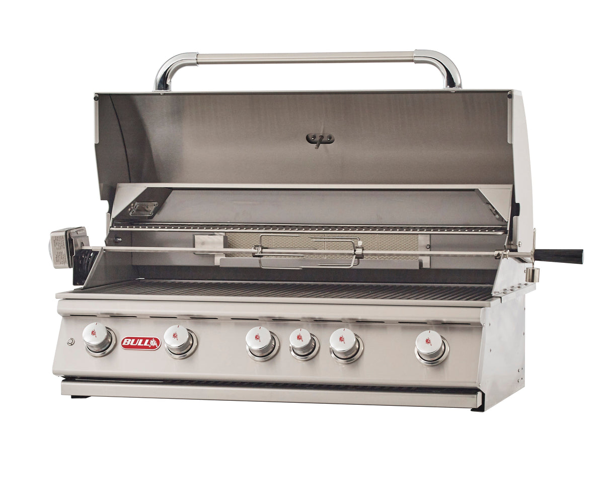 Bull Brahma 38-Inch 5-Burner Built-In Gas Grill With Rear Infrared Burner & Rotisserie Kit