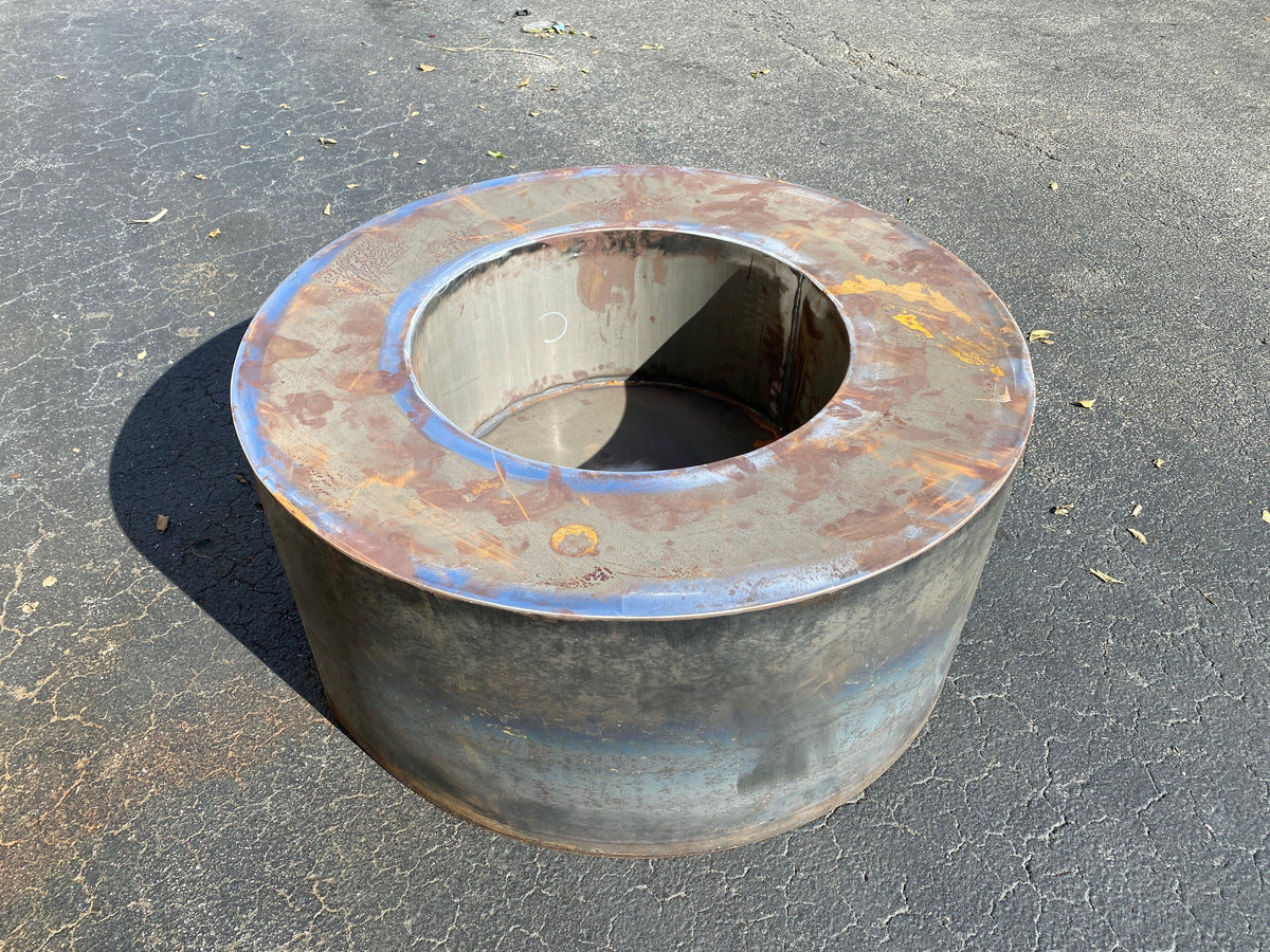 Wood-Burning Circular Corten Steel Fire Pit - FREE SHIPPING!
