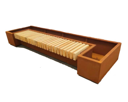Corten Steel Planter Bench – Modern Outdoor Seating with Integrated Planters