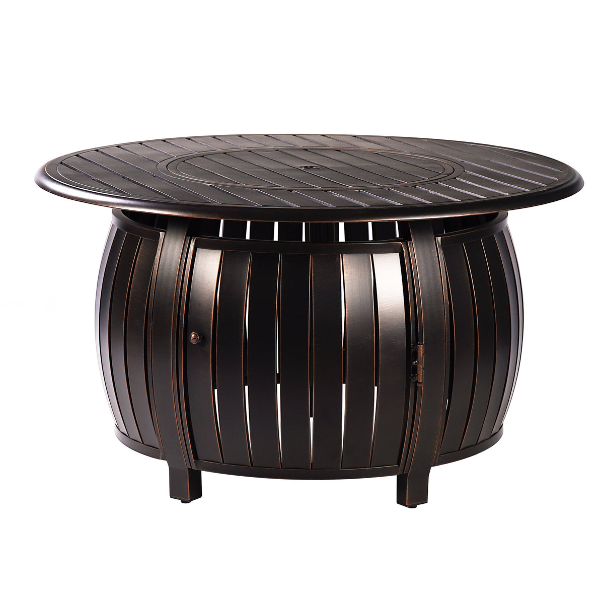 Aluminum 44-in Round Propane Fire Table with Beads, Covers and Lid