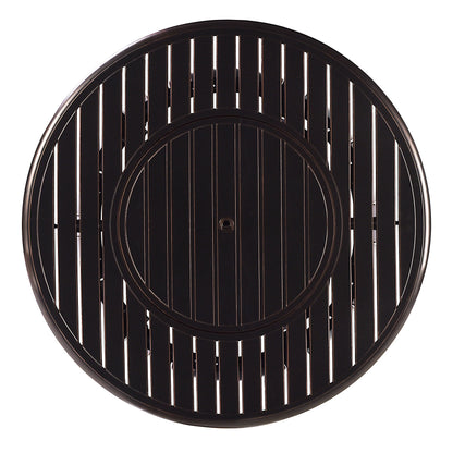 Aluminum 44-in Round Propane Fire Table with Beads, Covers and Lid