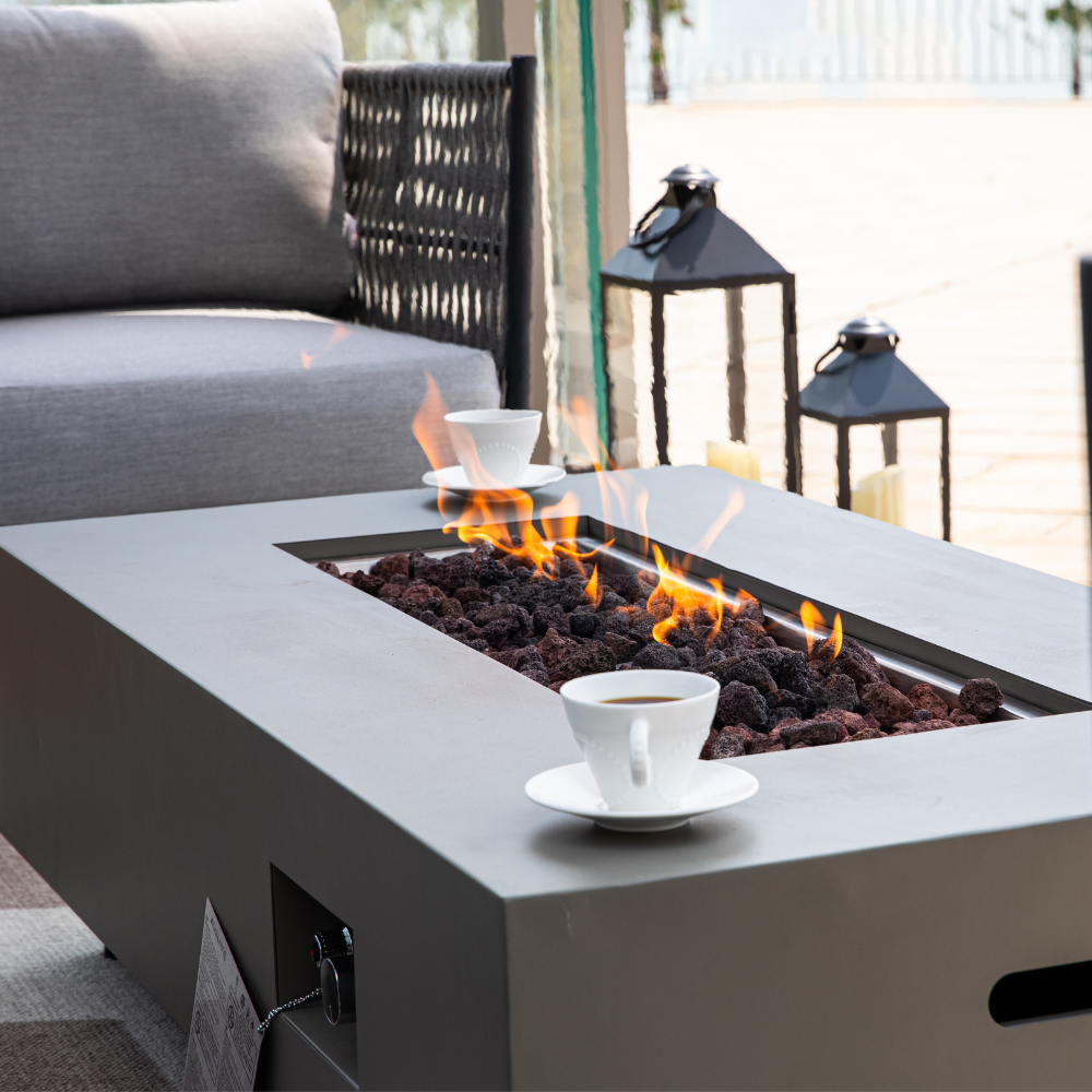 Propane Fire Pit Table Outdoor 50,000 BTU Firepits for Outside CSA Certified