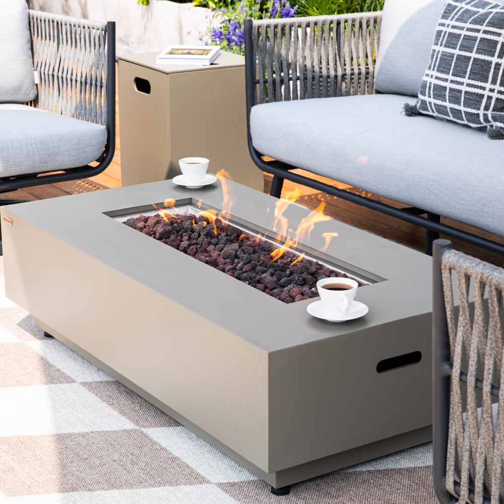 Propane Fire Pit Table Outdoor 50,000 BTU Firepits for Outside CSA Certified