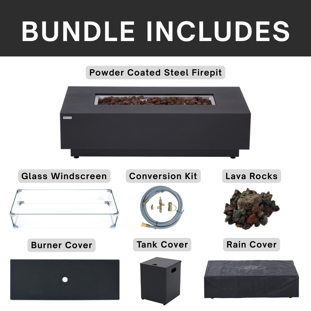 Propane Fire Pit Table Outdoor 50,000 BTU Firepits for Outside CSA Certified