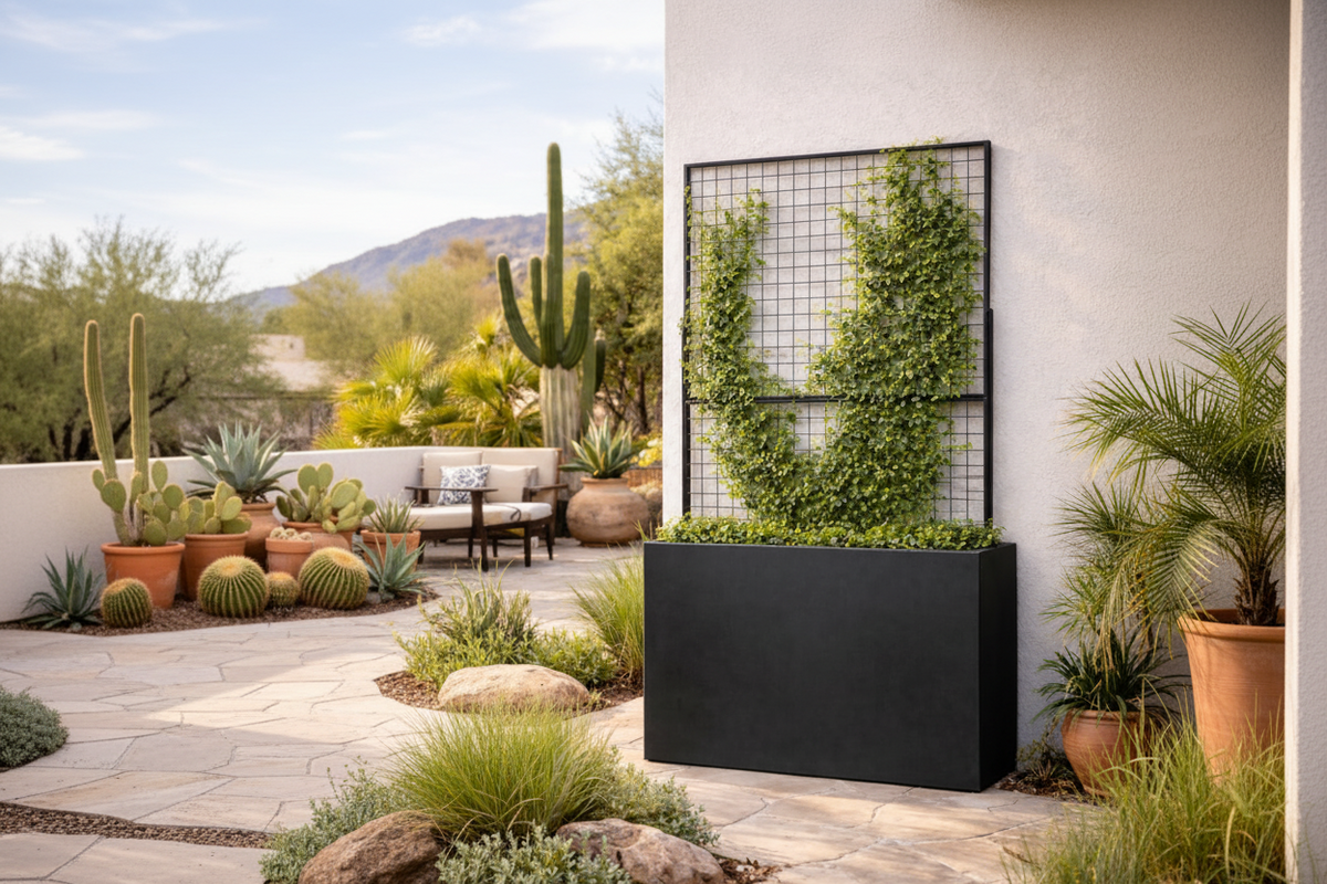 Steel Edge Planter with Trellis - FREE SHIPPING!