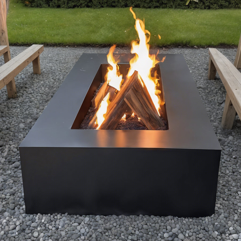 Rectangular Steel Fire Pit Table- FREE SHIPPING!