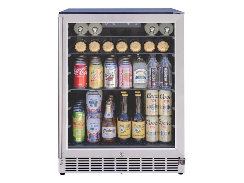 Summerset 24-Inch 5.1 Cu. Ft. Outdoor Glass Door and Glass Shelves Refrigerator