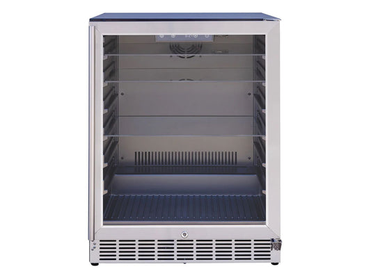 Summerset 24-Inch 5.1 Cu. Ft. Outdoor Glass Door and Glass Shelves Refrigerator