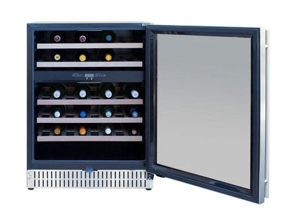 TrueFlame 24-Inch 5.3 Cu. Ft. Outdoor Rated Wine Cooler with Locking Door