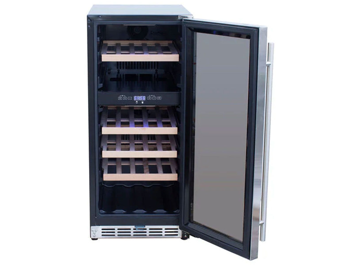 TrueFlame 15-Inch 3.2 Cu. Ft. Outdoor Rated Dual Zone Wine Cooler