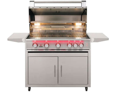 TrueFlame 40-Inch 5-Burner Freestanding Gas Grill with Rear Infrared Burner and Grill Lights