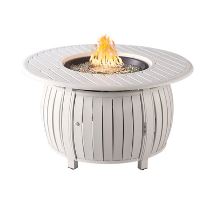 Aluminum 44-in Round Propane Fire Table with Beads, Covers and Lid