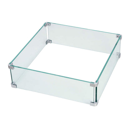 Aluminum Fire Table Set with Four Club Chairs